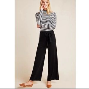 Anthropologie Black Knit Lynette Palazzo Pants